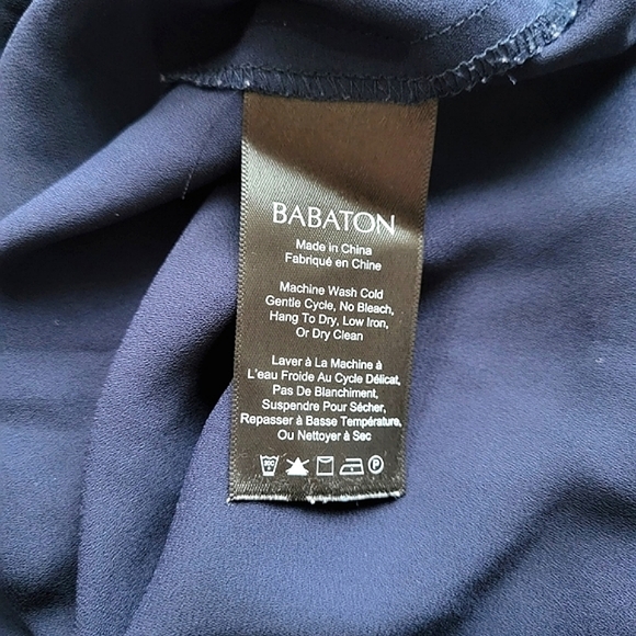 Aritzia Babaton V Neck Short Sleeves Navy Maxi Split Dress - Picture 12 of 12